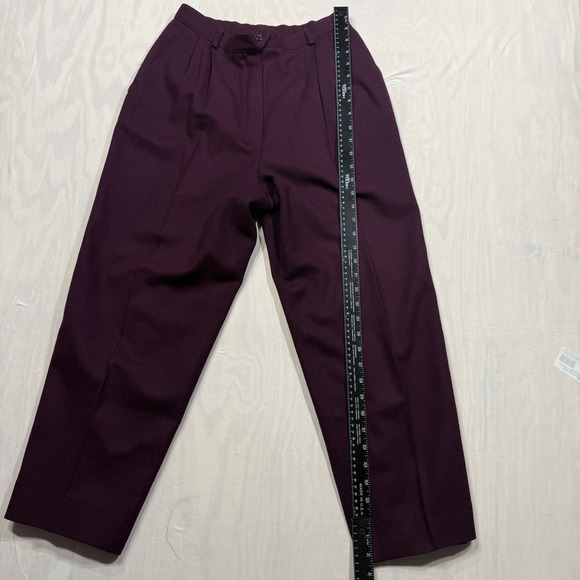 Pendleton 12 100% Virgin Wool Business Slacks Purple Pin Stripe Side Zip - Picture 14 of 14